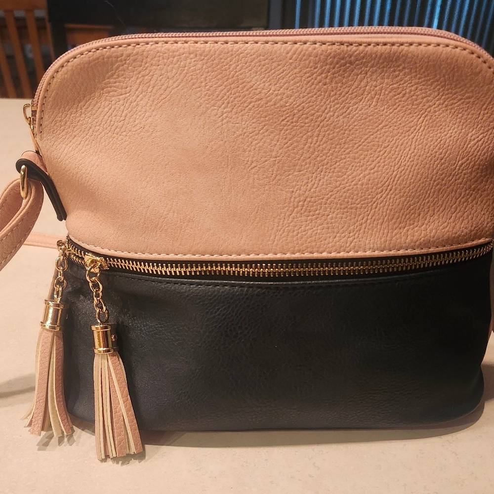 DeluxityTwo-Tone Dusty Rose and Navy Blue Women's Bag